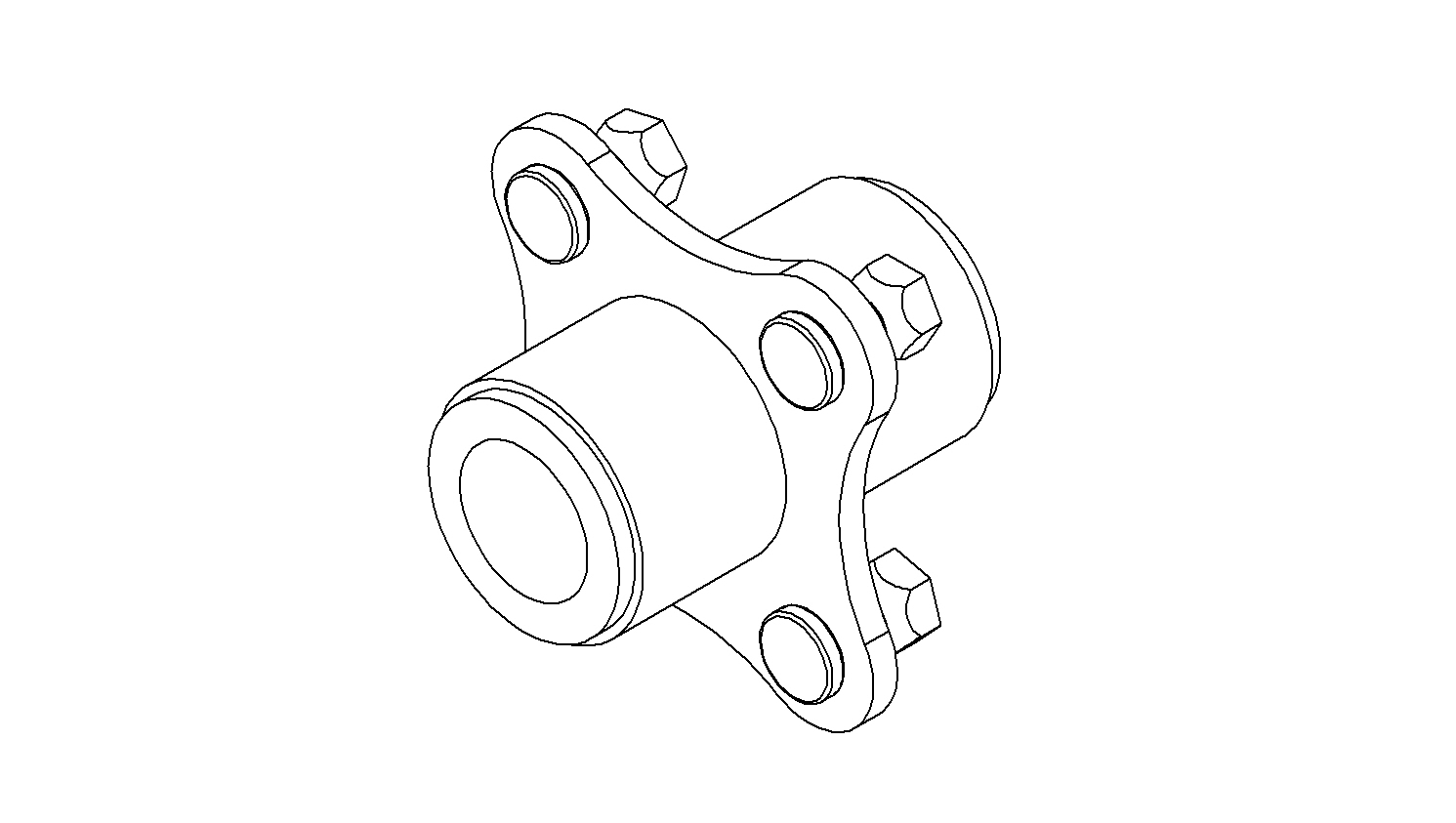 HUB,1.0 ROLLER BEARING,3.0