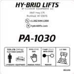 DECAL,MODEL INFO PA 1030