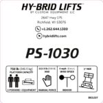 DECAL,MODEL INFO PS-1030