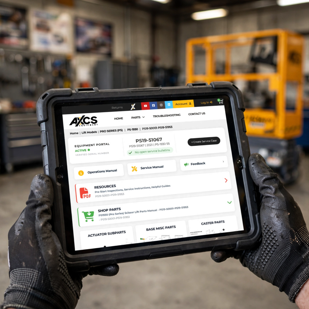 AXCS Equipment - QR Code Maintenance View